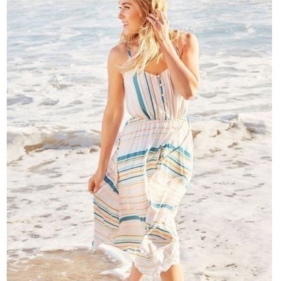Lauren Conrad striped high low MIDI dress size 6 - Picture 1 of 5